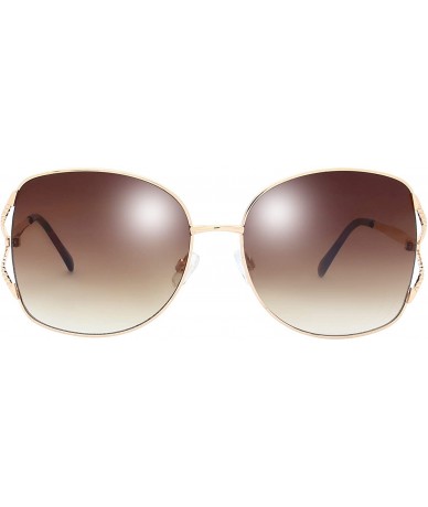 Aviator Classic Crystal Elegant Women Beauty Design Sunglasses Gift Box - L143-gold - C518M0TZ089 $43.91