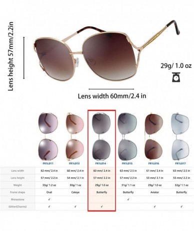 Aviator Classic Crystal Elegant Women Beauty Design Sunglasses Gift Box - L143-gold - C518M0TZ089 $40.62