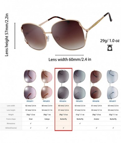 Aviator Classic Crystal Elegant Women Beauty Design Sunglasses Gift Box - L143-gold - C518M0TZ089 $19.76