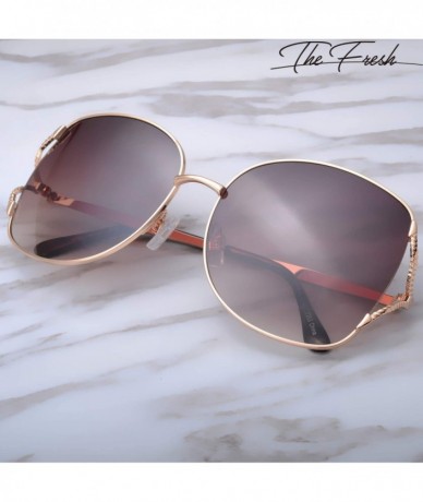 Aviator Classic Crystal Elegant Women Beauty Design Sunglasses Gift Box - L143-gold - C518M0TZ089 $40.62