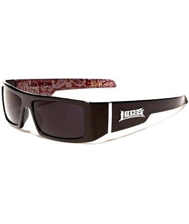 Wrap Sunglasses 0182 Dark Lens Black Frame Red Print Inside - C1116NF8O65 $11.86