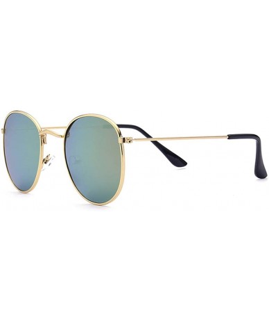 Goggle Round Metal Frame Polarized Mirrored Sunglasses - Grey - CT18WDRIQRO $12.00