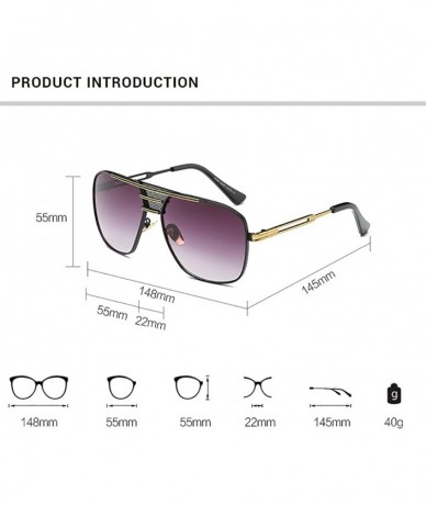 Oversized Retro Oversized Pilot Sunglasses For Men Women Unisex Metal Frame - Multicolored - CN185U8YDXW $12.27