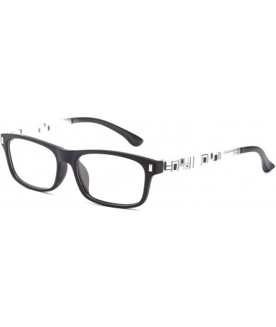 Wayfarer Women's Matte Finish Retro Temple Design Fashion Clear Lens Glassses - Black - CB11G6GRRD7 $17.69
