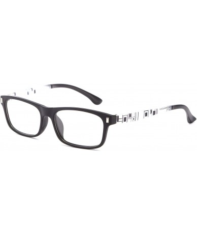 Wayfarer Women's Matte Finish Retro Temple Design Fashion Clear Lens Glassses - Black - CB11G6GRRD7 $9.91