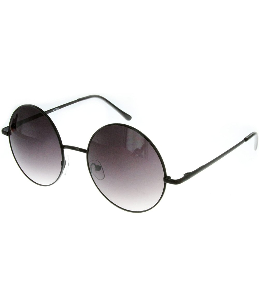 Shield Evelyn" Women's Designer Retro Round Sunglasses with Spring Hinge - Black W/ Plum Lens - C612F84W7HN $11.71