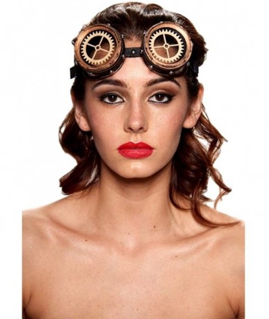 Goggle Steampunk Goggles (One Size Fits Most) - Gold-cog-binding - CA18GQ29QDY $30.78