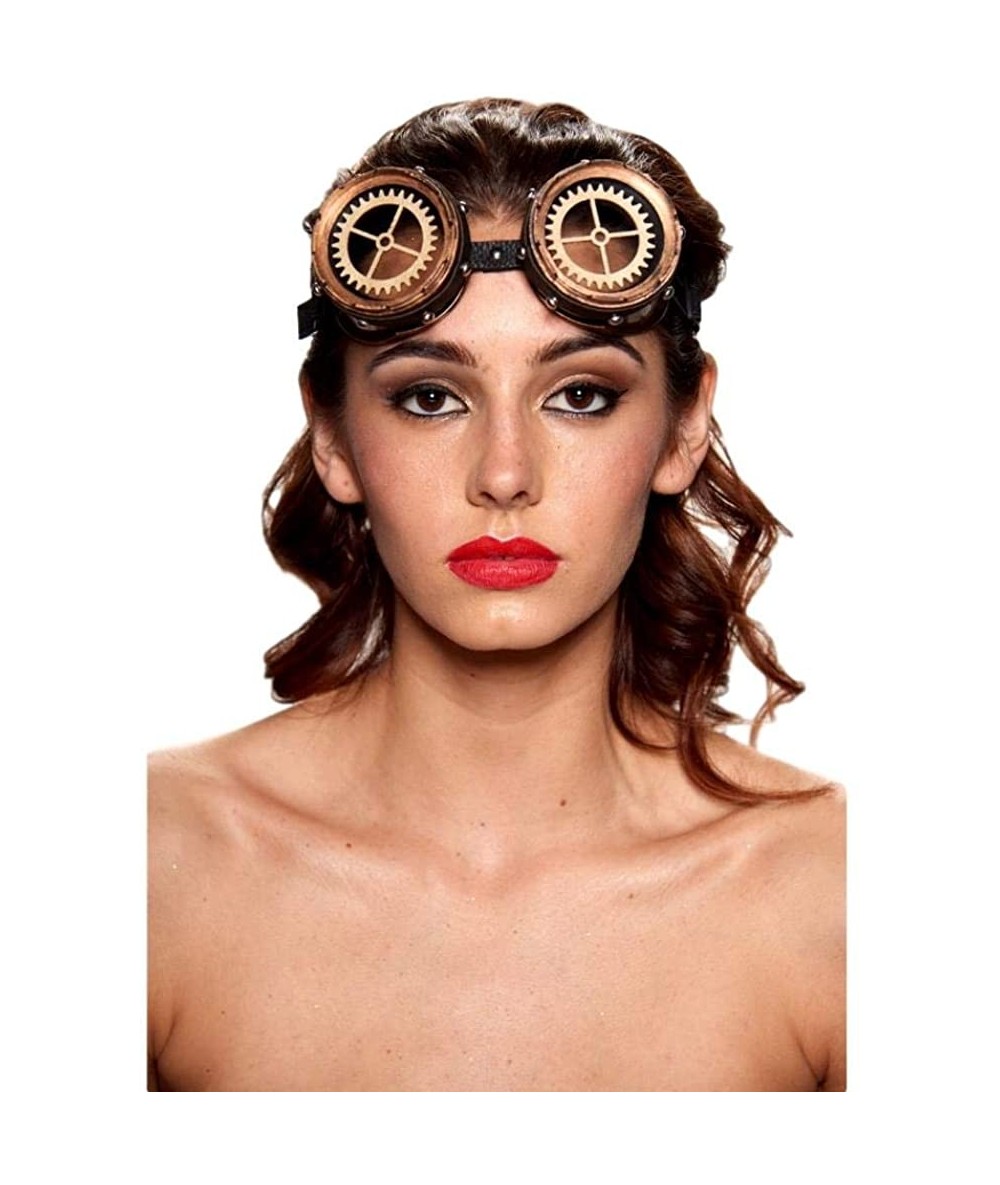 Goggle Steampunk Goggles (One Size Fits Most) - Gold-cog-binding - CA18GQ29QDY $30.78