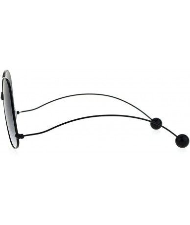 Oversized Womens Oversize Gradient Lens Swan Drop Temple Metal Rim Diva Sunglasses - Black Smoke - C017XQC55E9 $23.08