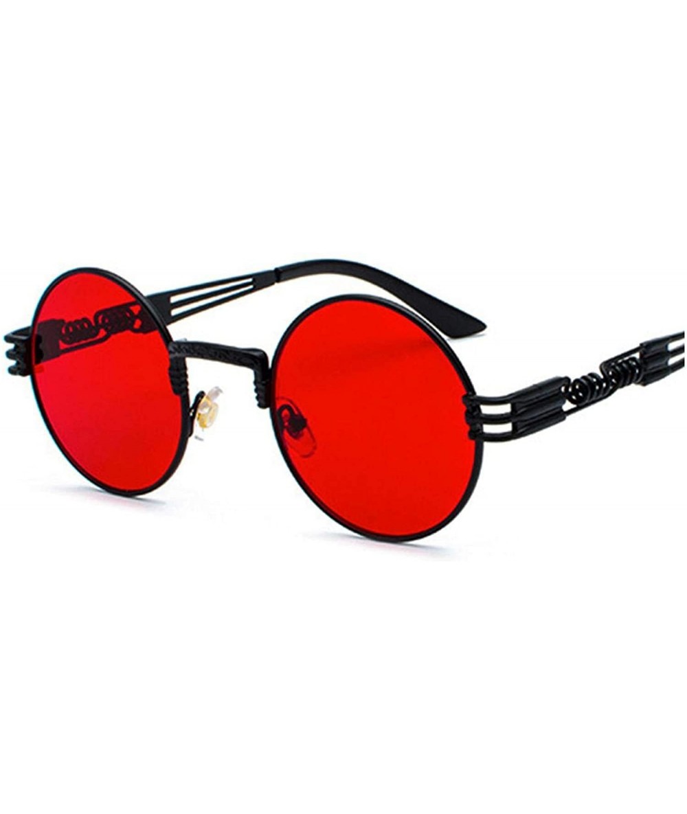 Goggle Fashion Round Eyeglasses Women Vintage Spring Glasses Legs Sunglasses Luxury Punk Lentes - C4 Black Red - CN198A3O3S9 ...