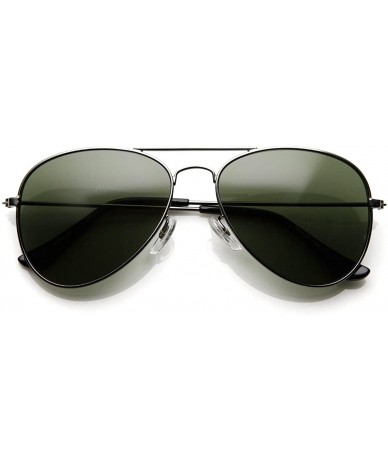 Aviator Original Classic Metal Standard Aviator Sunglasses - Nickel Plated Frame - Gunmetal / Green - CV11DT5BHLV $14.52