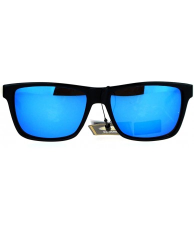 Rectangular Luxury Metal Arm Narrow Rectangular Mens Sunglasses - Blue Revo - C912IVI5BHB $10.04