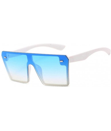 Sport Vintage Ovesized Sunglasses Women Shades Luxury RimlSquare Sun Glasses Men Black Dames - K32329-c7 Blue-white - C6199CO...