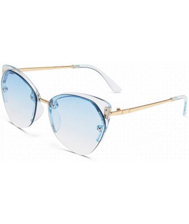 Oversized Women'S Sunglasses - Marine Film - Cat'S Eye - Half Frame Sunglasses - Fashion Glasses - Style 4 - CB18U0G6W5T $37.86