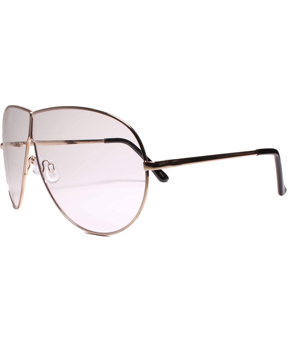 Oversized Oversized Exaggerated Swag Hip Hop Look Night Club Party Aviator Clear Glasses - Gold - CP18YYHTKC3 $13.64