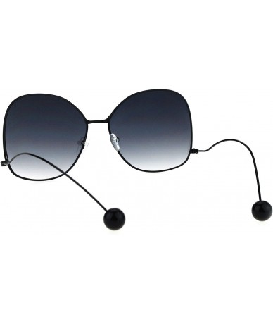 Oversized Womens Oversize Gradient Lens Swan Drop Temple Metal Rim Diva Sunglasses - Black Smoke - C017XQC55E9 $23.08