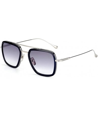 Round Glasses Vintage Aviator Sunglasses Classic - Silver Framed Grey Lenses - C918UY82YYO $12.36