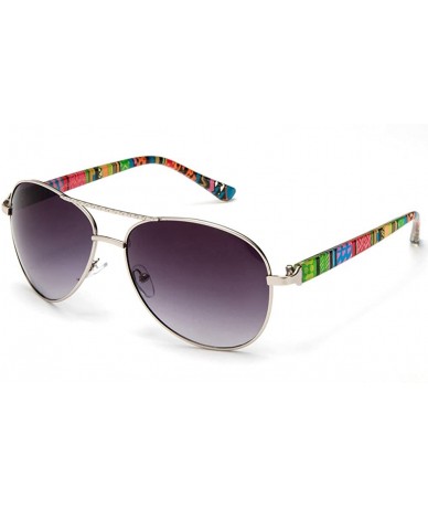 Oversized Large Metal Finish Tribal Pattern Design Aviator Spring Collection Fashion Sunglasses - C7127OK0ADL $11.44