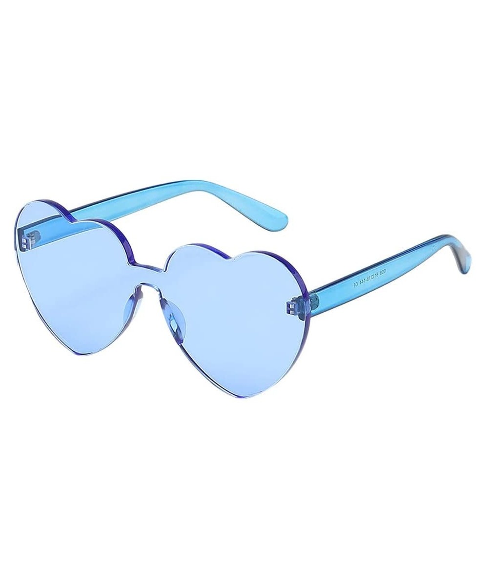 Aviator Sunglasses Transparent Frameless Valentine - Blue - CE199KAXYWS $8.52