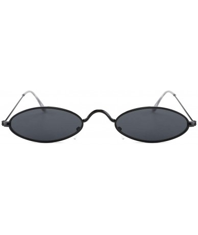 Oval Classic Metal Small Glasses Designer Brand Trend Sunglasses Women Sexy Adult Eyeglasses - Black-black - CR197A2N82W $23.85