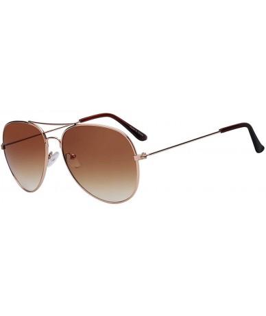 Rectangular Aviator Sunglasses Gold Brown - C911HQ26VKZ $10.47