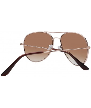 Rectangular Aviator Sunglasses Gold Brown - C911HQ26VKZ $10.47
