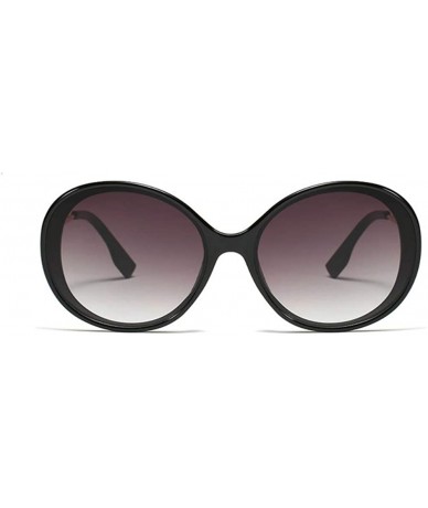 Oval 60s Oval Sunglasses for Women Tinted Composite Frame Vintage Retro Round Shades - Black - CW193ZTO5QI $15.53