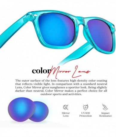 Sport Retro 80's Fashion Sunglasses - Colorful Neon Translucent Frame - Mirrored Lens - CA1252THSWX $12.99
