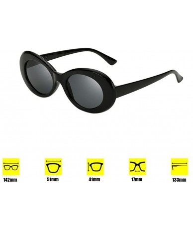 Oval Oval Sunglasses Mod Style Retro Thick Frame Fashion Eyewear - Black/Yellow - CV188QU33I0 $19.61