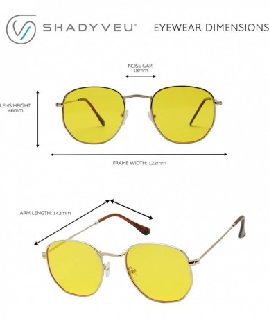 Square Super Flat Lens Hexagon Sunglasses Small Metal Wire Frame Colorful Tint Retro 90's Geometric Semi Square Shades - C418...