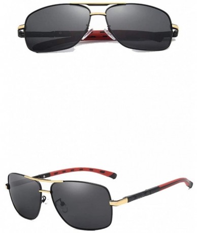 Square Genuine quality sunglasses fashion for men polarized and UV400 - Gold/Grey - CH18EXCYK0W $51.78