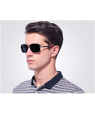 Square Genuine quality sunglasses fashion for men polarized and UV400 - Gold/Grey - CH18EXCYK0W $21.43