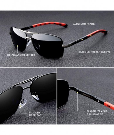 Square Genuine quality sunglasses fashion for men polarized and UV400 - Gold/Grey - CH18EXCYK0W $21.43