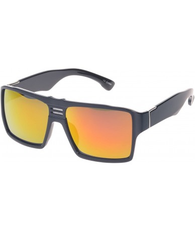 Shield 'Costa' Rectangle Fashion Sunglasses - Pink-orange - CF11ORPUS17 $19.61