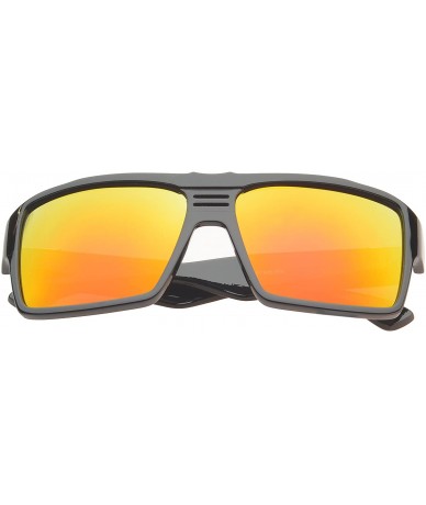 Shield 'Costa' Rectangle Fashion Sunglasses - Pink-orange - CF11ORPUS17 $9.15