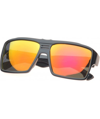 Shield 'Costa' Rectangle Fashion Sunglasses - Pink-orange - CF11ORPUS17 $9.15