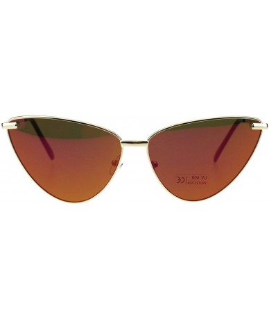 Oversized Womens Oversized Cateye Sunglasses Metal Frame Spring Hinge UV 400 - Gold (Fuchsia Mirror) - CN18NXH8TOA $13.21