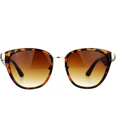Oversized Womens Double Frame Oversize Cat Eye Sunglasses - Tortoise Brown - CR12CJLBCP1 $28.52