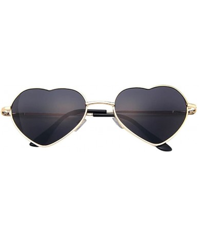 Oversized Womens Heart Sunglasses Trendy Thin Metal Frame Sun-Glasses Cute Lovely Heart Style for Women - E - C1195IEAE4M $17.22