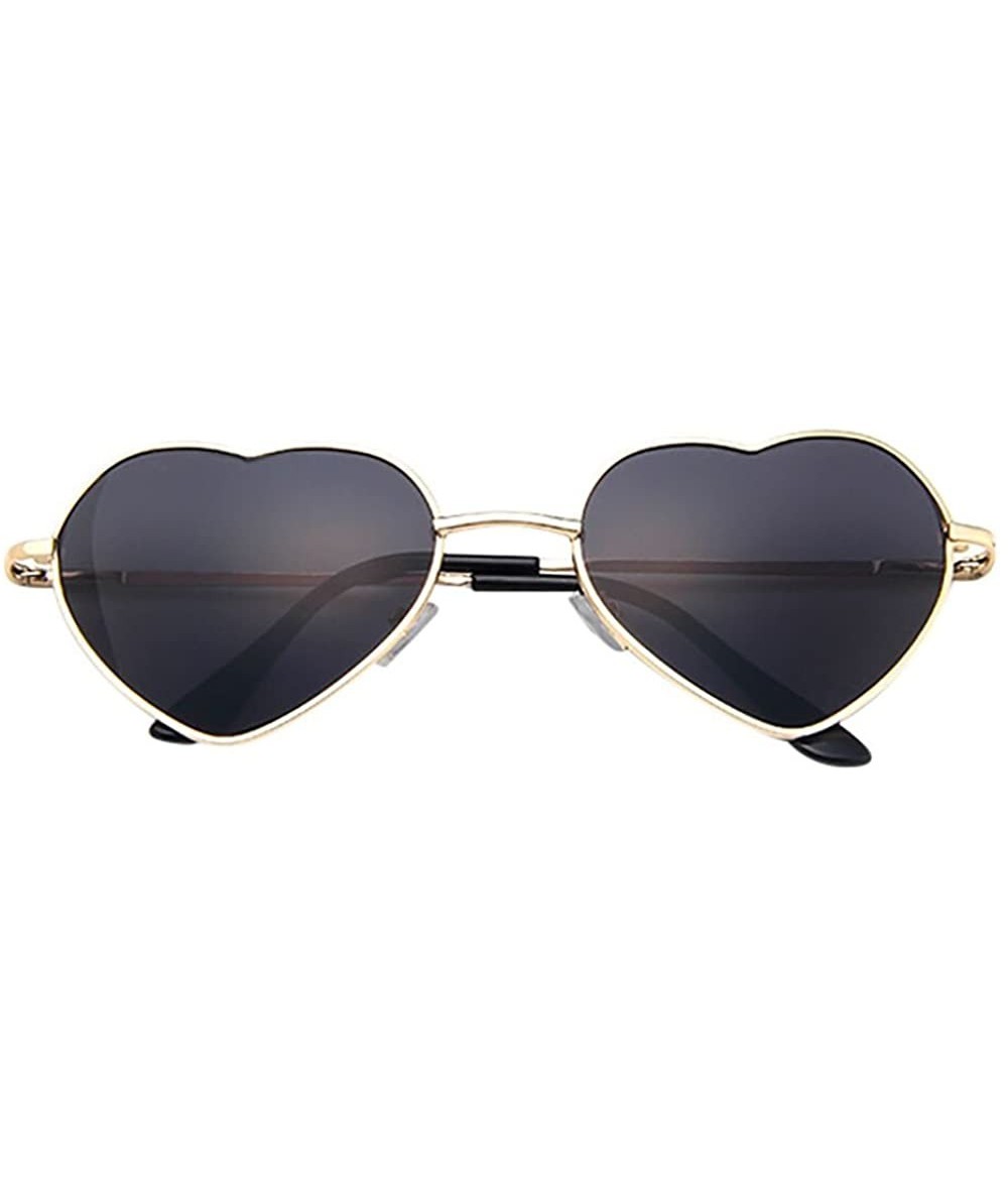 Oversized Womens Heart Sunglasses Trendy Thin Metal Frame Sun-Glasses Cute Lovely Heart Style for Women - E - C1195IEAE4M $8.94