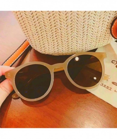 Oval Sunglasses Women Vintage Brand Designer Round Sun Glasses Simple Girls Goggles Ladies Shade Eyewear UV400 - Black - CD19...