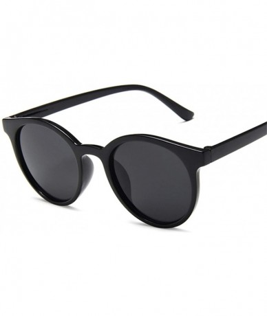 Oval Sunglasses Women Vintage Brand Designer Round Sun Glasses Simple Girls Goggles Ladies Shade Eyewear UV400 - Black - CD19...