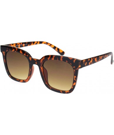 Rectangular Womens Rectangular Boyfriend Fashion Hornrim Plastic Sunglasses - Tortoise Brown - CQ18OCYWCUI $10.25