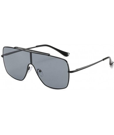 Oversized One Piece Oversized Sunglasses for Men and Women Driving Eyewear Shades UV400 - Black Black - CC1908G2HSR $25.09