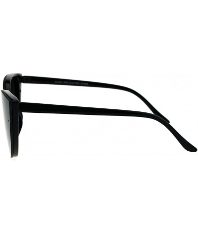 Shield Womens Gothic Mod Exposed Shield Lens Cat Eye Retro Sunglasses - Black Smoke - CU18G2HKTN0 $12.75