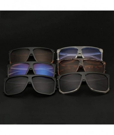 Aviator Flat Top Mirrored Sunglasses Women Brand Designer Vintage Luxury Sun Black - Black Transparent - C218XQZCL8M $21.17