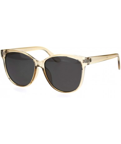 Round Minimal Womens Thin Horn Rim Retro Plastic Sunglasses - Peach Black - CC18TR66LL2 $22.64