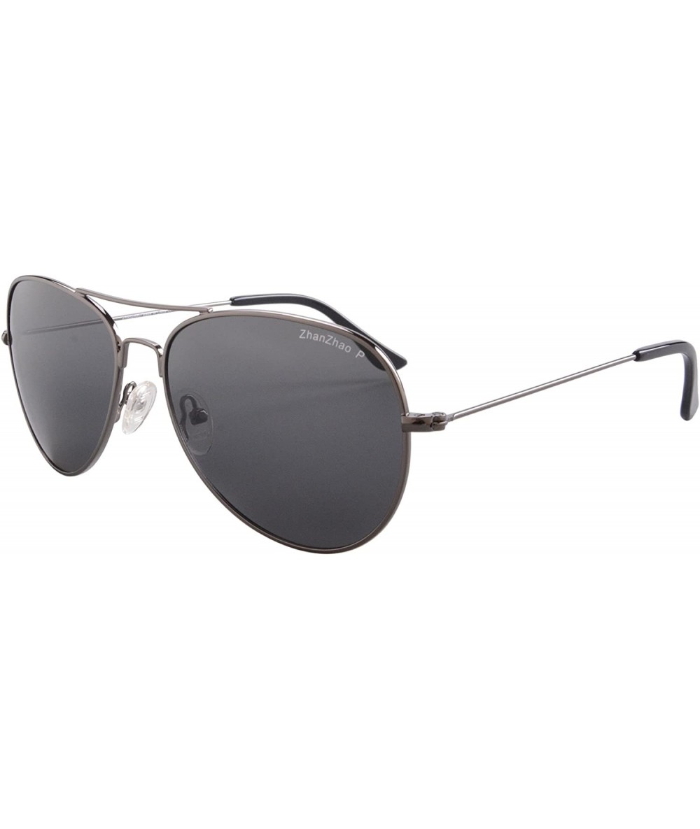 Aviator Polarized Metal Sunglasses Classic UV400 Sun Glasses - Z3001 - C7 Gun/Grey Lens - C0189O4CDDL $11.65