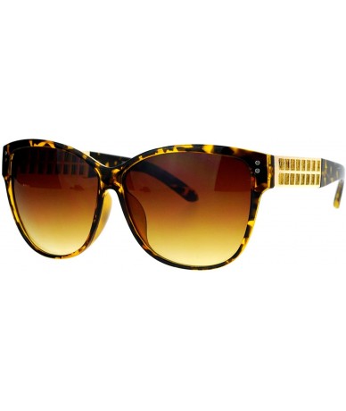 Butterfly Womens Unique Metal Chain Arm Rectangular Butterfly Sunglasses - Tortoise - CF12ITP9GPJ $21.46