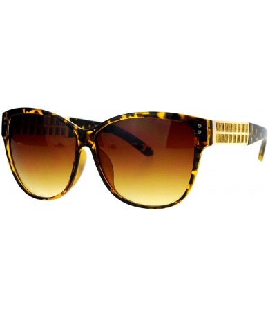 Butterfly Womens Unique Metal Chain Arm Rectangular Butterfly Sunglasses - Tortoise - CF12ITP9GPJ $21.46